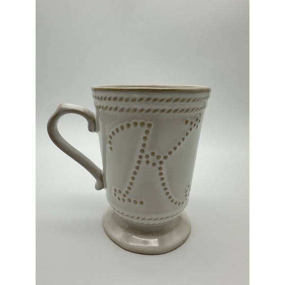 Food Network Other - Vintage Y2K Food Network Stoneware Pedestal Coffee Mug Monogram "K"